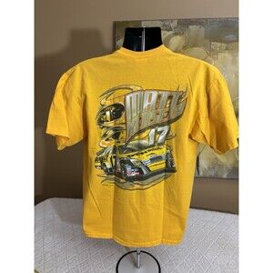 Vintage Chase Authentics Matt Kenseth #17 NASCAR Dewalt 2 Sided Yellow Tee Large